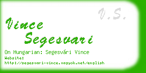 vince segesvari business card